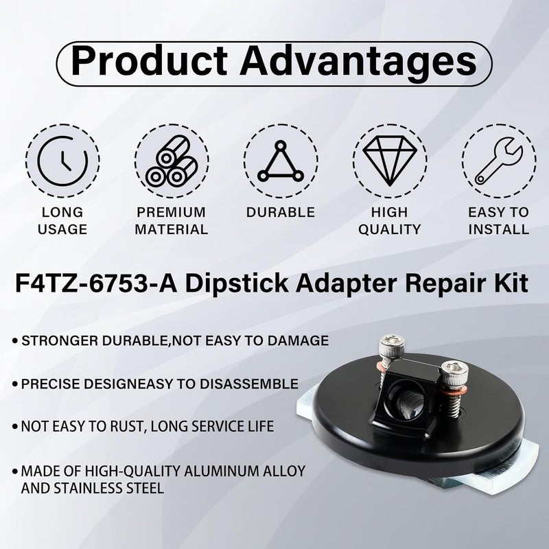 NIULPFZTK F4TZ-6753-A Dipstick Adapter Repair Kit for Ford 7.3L Powerstroke F250 F350 F450 F550 1994-2003 Excursion 2000-2003 Van E250 E350 1995-2003 Replace Diesel Dipstick - Image 4